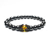 Natural Stone Crown Beads Bracelet for Couples
