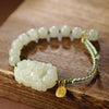 Hetian Jade Zodiac Bracelet with Sterling Silver Charm