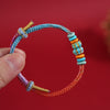 Handmade Braided Cord Bracelet with Gradient Beads