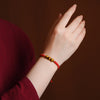 Tiger Eye Red String Bracelet, Woven Cord