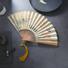 Handmade Bamboo Folding Fan with Butterfly and Cat Motifs