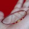 Braided Copper Coin Red String Bracelet or Anklet
