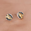 Sterling Silver Prayer Hands Stud Earrings, Vintage Gold-Tone