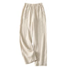 Cotton Linen Wide Leg Pants with Pockets for Women