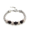 Stainless Steel Tiger Eye and Onyx Bead Bracelet