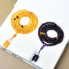 Citrine and Amethyst Glass Mala Bracelet