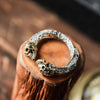 Adjustable Skull Ring with Textured Band