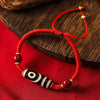 Tibetan Dzi Bead Bracelet, Agate Protection Charm