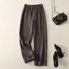 Cotton Linen Wide Leg Pants with Pockets for Women