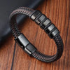 Handmade Leather Bracelet with Titanium Steel Buckle