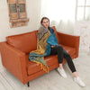 Ethnic Bohemian Chenille Throw Blanket with Geometric Pattern