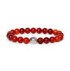 Stone Bead Bracelet with Crown Charm