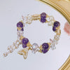 Crystal Charm Bracelet with Clover, Heart or Flower Motif