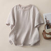 Women's Cotton Linen Short Sleeve T-Shirt Relaxed Fit