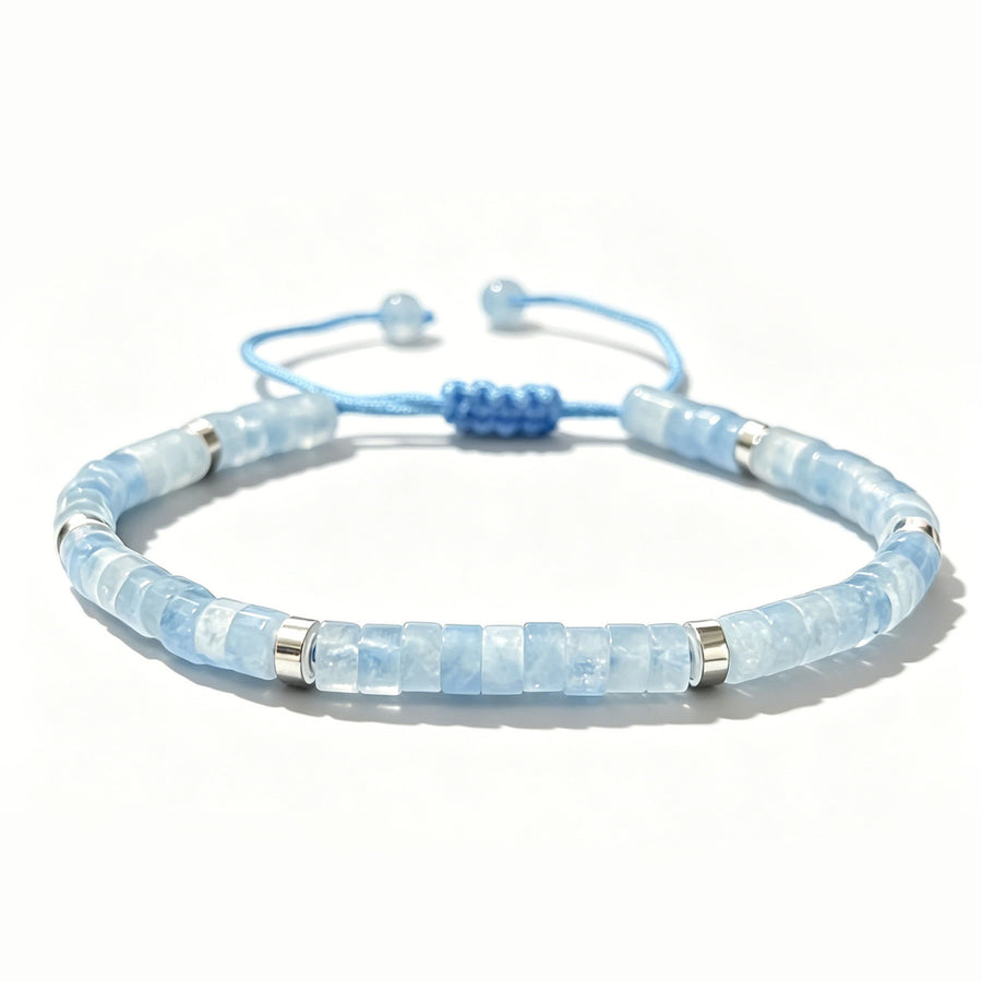 Natural Stone Adjustable Spacer Bead Bracelet