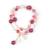 Double Wrap Bracelet with Tiger Eye and Flower Charm