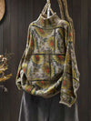 Women's Sunflower Pattern Mock Neck Cotton Sweater