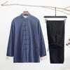 Men's Linen Tang Suit Set with Frog Buttons