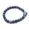 Natural Stone Heart Charm Bracelet, 8mm Beads