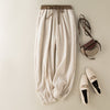 Cotton Linen Harem Pants Women Elastic Waist Loose Fit