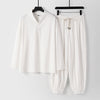 Men's Meditation Cloth Linen Set Long Sleeve T-shirt Pants