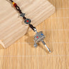 Handwoven Keychain with Prayer Wheel and Vajra Charms