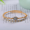 Crystal Bangle Bracelet with Gemstone Beads
