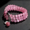 Cat Eye Triple Wrap Bracelet with Lucky Cat Charm