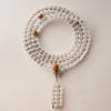 White Crystal 108 Bead Mala Bracelet and Necklace with Sandalwood