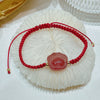 Strawberry Quartz Red String Bracelet with Charm