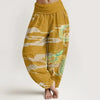 Women's Harem Pants Elastic Waist Floral Print Loose Yoga Trousers
