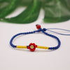 Flower Design Copper Bead Cord Bracelet