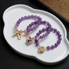 Amethyst and Strawberry Quartz Charm Bracelet for Women