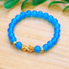 Pixiu Bracelet with Glass Beads and Gold-Tone Charm