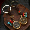 Chinese Zodiac Brass Keychain with Eight Guardian Buddhas
