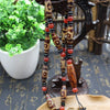 Nine-Eye Dzi Bead Red Agate Wealth Health Necklace