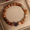 Amethyst and Wood Bead Bracelet with Sandalwood