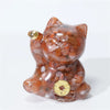 Lucky Cat Crystal Figurine, Resin Decor