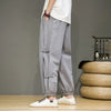 Men's Harem Pants with Chinese Frog Buttons, Vintage Drawstring Trousers