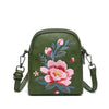 Embroidered Floral Crossbody Bag, Small PU Shoulder Purse