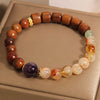 Amethyst and Wood Bead Bracelet with Sandalwood