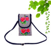 Embroidered Canvas Crossbody Bag with Floral Motifs