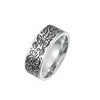 Engraved Titanium Steel Balance Ring with Vintage Patterns