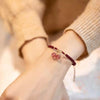 Strawberry Quartz Red String Bracelet with Infinity Knot