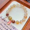 Citrine and Strawberry Quartz Charm Bracelet, 8mm Beads