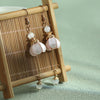 Handmade Velvet Flower Earrings, 925 Silver Hook