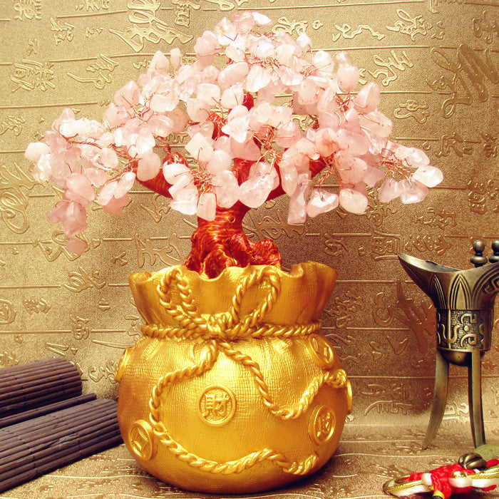 Citrine Money Tree Gemstone Ornament - Feng Shui for Prosperity