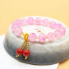 Liuli Glass Bead Bracelet with Cherry Charm