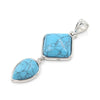 Geometric Double Stone Pendant Necklace with Polished Crystal
