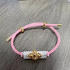 Geometric Copper Charm Bracelet with Red String